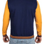 Navy Blue and Yellow Varsity Jacket