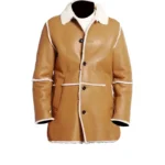 Men Tan Brown Shearling Coat