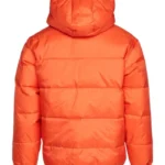 Orange Hooded Puffer Jacket