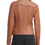 Women Brown Faux Scuba Jacket