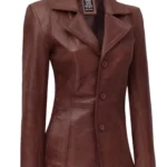 Womens cognac Leather Jacket