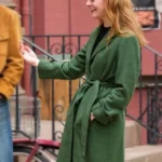 A-Complete-Unknown-Elle-Fanning-Green-Wool-Coat