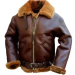 BROWN-BOMBER-SINGLE-BELTED-LEATHER-JACKET.