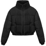 Casual-Style-Cropped-Black-Puffer-Jacket