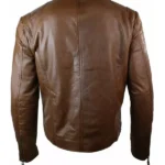 Casual-Style-Mens-Slim-Fit-Brown-Leather-Jacket-Back