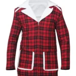 Deadpool-Wade-Wilson-Flannel-Fur-Shearling-Red-Cotton-Jacket.