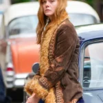 Elle-Fanning-A-Complete-Unknown-Brown-Fur-Suede-Jacket