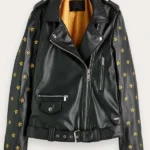 Gold-Star-Embroidery-Batwoman-Nicole-Kang-Black-Biker-Leather-Jacket