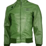 Green-Bomber-Leather-Jacket