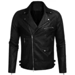 Mens-Asymmetrical-Cross-Zipper-Black-Biker-Jacket.