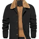Mens-Winter-Corduroy-Black-Jacket