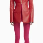 Women-Red-Collarless-Leather-Jacket.