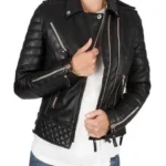 Womens-Petite-Black-Quilted-Leather-Jacket.