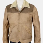 Yellowstone-Shearling-Collar-Buff-Suede-Leather-Jacket-Front