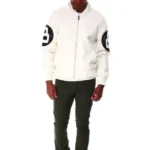 8 Ball White Hooded Leather Jacket