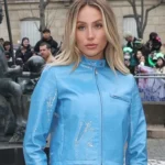 Alix Earle Paris Fashion Week Faux Leather Jacket