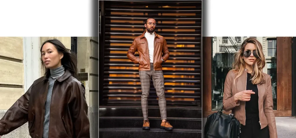 Brown Leather Jackets Are a Key Item for Spring