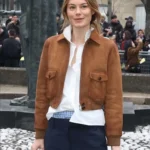 Camille Rowe Paris Fashion Suede Jacket