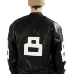 David Puddy Black Seinfeld 8 Ball Jacket Back