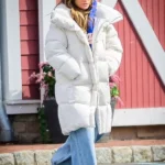Jennifer Lopez Office Romance Puffer Coat