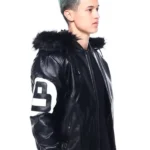 Mens Black 8 Ball Real Leather Jacket