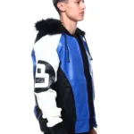 Mens Blue 8 Ball Hooded Jacket
