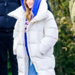 Office Romance Jennifer Lopez Puffer Coat