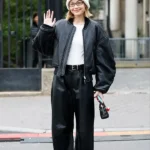 Paris Fashion Week Gigi Hadid Leather Jacket