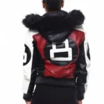 Robert Phillipe Women’s Red 8 Ball Leather Jacket Back
