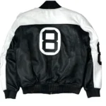 The Original 8 Ball Black and White Bomber Jacket Back
