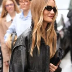 Women Spring Summer 2025 Rosie Huntington-Whiteley Black Leather Jacket