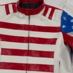 Men’s American Flag Premium Leather Biker Jacket