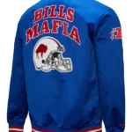 Men's Buffalo Bills Mitchell & Ness Royal Double Down Satin Full-Snap Jacket Back
