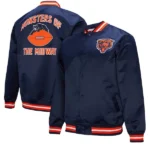 Men's Chicago Bears Mitchell & Ness Navy Double Down Satin Jacket