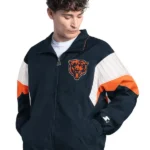Men's Chicago Bears Starter Navy Yard Line Full-Zip Jacket