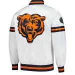 Men's Chicago Bears Starter White Scout Full-Snap Varsity Jacket Back