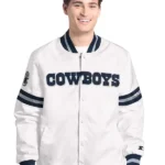 Men's Dallas Cowboys G-III Sports by Carl Banks White Scout Full-Snap Varsity Jacket