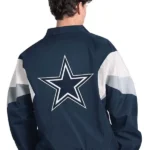 Men's Dallas Cowboys Starter Navy Yard Line Full-Zip Jacket Back