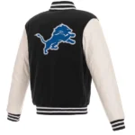 Men's Detroit Lions JH Design Reversible Fleece Full-Snap Jacket Back