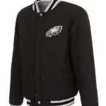 Men's Philadelphia Eagles JH Design Black Reversible Fleece Full-Snap Jacket