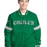 Men's Philadelphia Eagles Starter Green Vintage Scout Full-Snap Varsity Jacket