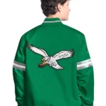 Men's Philadelphia Eagles Starter Green Vintage Scout Full-Snap Varsity Jacket Back