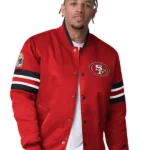 Men's San Francisco 49ers Starter Scarlet Scout - Full-Snap Varsity Jacket