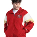 Men's San Francisco 49ers Starter Scarlet Yard Line Full-Zip Jacket