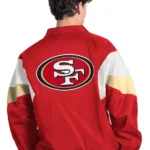Men's San Francisco 49ers Starter Scarlet Yard Line Full-Zip Jacket Back