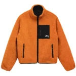 Stussy 8 Ball Sherpa Reversible Jacket ‘Orange’