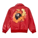 Supreme AW19 Martin Wong Red 8 Ball Leather Jacket Back
