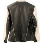 Vintage American Flag Leather Biker Jacket Back