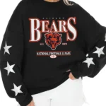 Women's Chicago Bears Black Rhinestone Star Tri-Blend Pullover