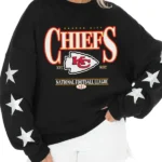 Women's Kansas City Chiefs Black Rhinestone Star Tri-Blend Pullover